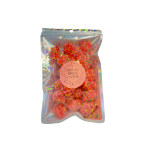Freeze-dried Rainbow Geek Bunches packaged in a mylar bag.